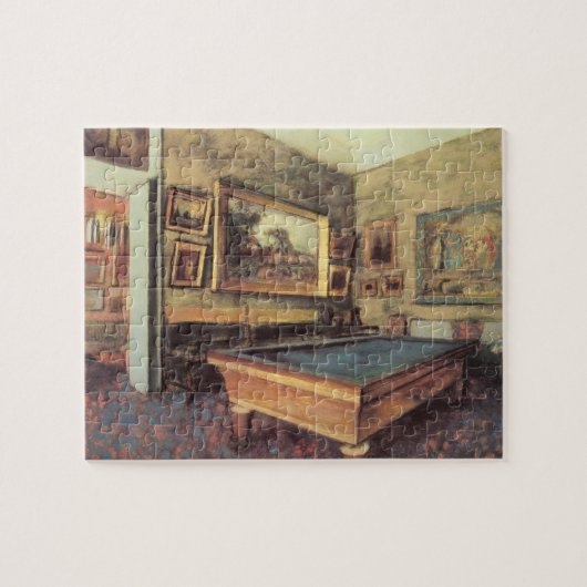 Der Billiardsaal in Menil Hubert von Edgar Degas Puzzle (Horizontal)