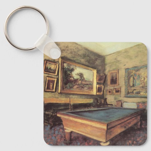 Der Billiardsaal in Menil Hubert von Edgar Degas Schlüsselanhänger (Vorderseite)