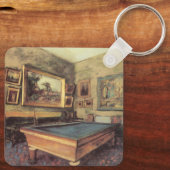 Der Billiardsaal in Menil Hubert von Edgar Degas Schlüsselanhänger (Rückseite)