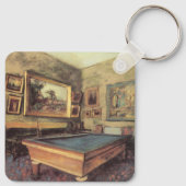 Der Billiardsaal in Menil Hubert von Edgar Degas Schlüsselanhänger (Rückseite)