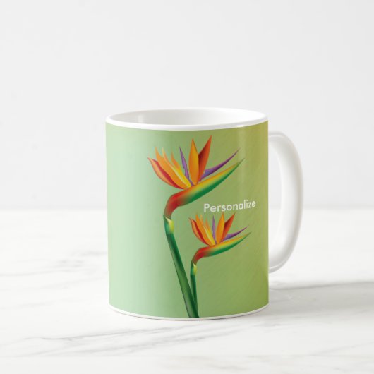 Der Bird of Paradise Tropical Floral Coffee Tasse (VorderseiteRechts)