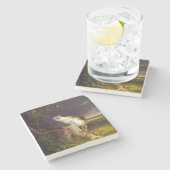 Der Birdwatcher (von William Holbrook Beard) Steinuntersetzer (Seitenansicht)