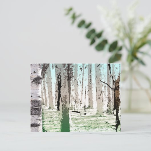 Der Birkenwald Postkarte (Stehend Vorderseite)