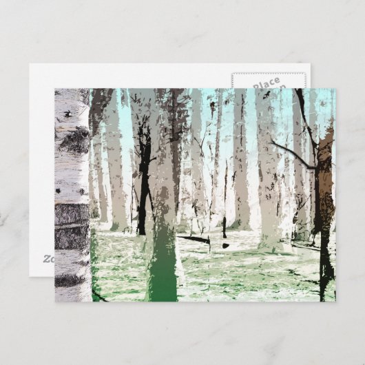 Der Birkenwald Postkarte (Vorne/Hinten)