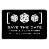 Der Black D20 Dice Gamer speichert das Datumsfenst Magnet (Horizontal)