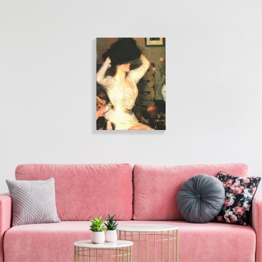 Der Black Hat von Frank Weston Benson Fine Arts Leinwanddruck (Insitu (Wohnzimmer))