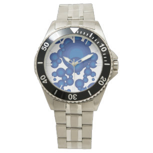 Der Blaue 70er-Jahre-Stilkreis Armbanduhr