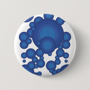 Der Blaue 70er-Jahre-Stilkreis Button