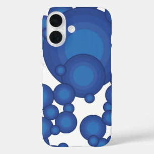 Der Blaue 70er-Jahre-Stilkreis iPhone 16 Hülle