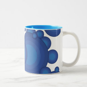 Der Blaue 70er-Jahre-Stilkreis Zweifarbige Tasse