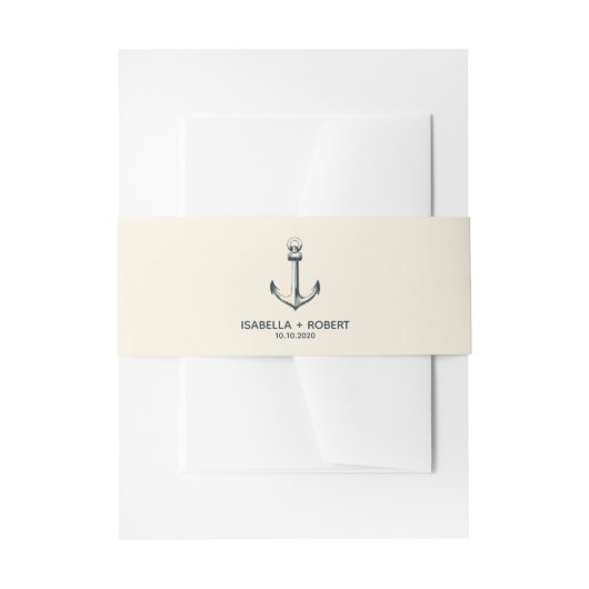 Der blaue Anker | Einladung zur Hochzeit Einladungsbanderole (Vorderseite Beispiel)
