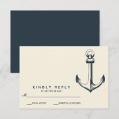 Der blaue Anker | HochzeitsrSVP RSVP Karte (Vorne/Hinten)