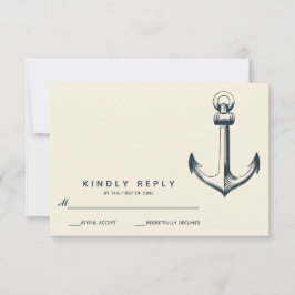 Der blaue Anker | HochzeitsrSVP RSVP Karte