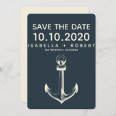 Der blaue Anker | Hochzeitsstichtag speichern Save The Date (Vorne/Hinten)