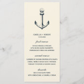 Der blaue Anker | Nautical Wedding Menu Menükarte (Vorderseite)