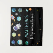 Der Blaue Astronaut Weltraum Hintergrund Wandteppich (Vorderseite)