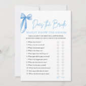 Der blaue Bow kennt die Braut wirklich das Game Einladung (Vorderseite)