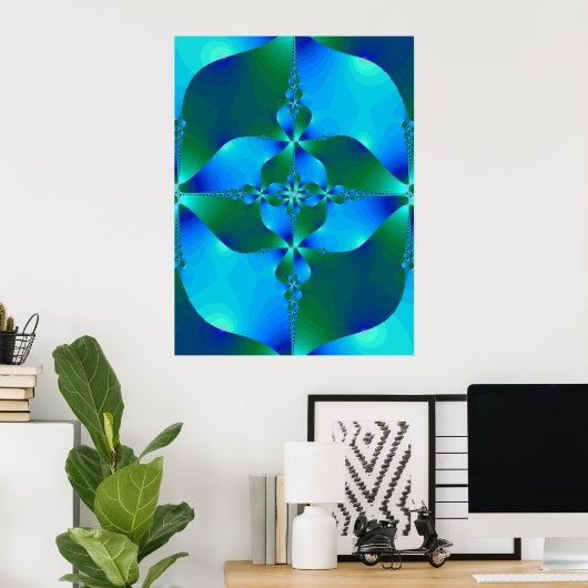 Der blaue Cello Poster (Heimbüro)