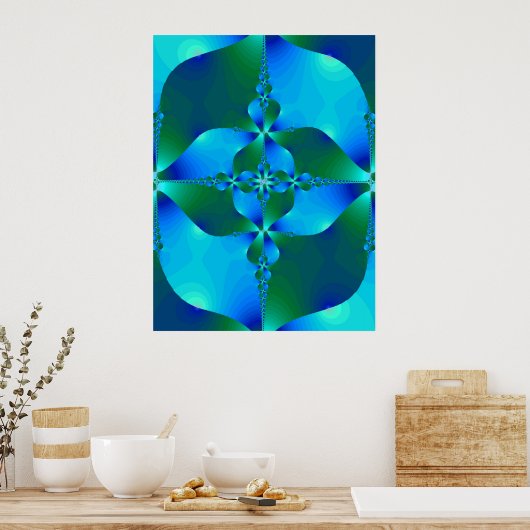 Der blaue Cello Poster (Küche)