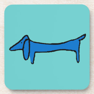 Der blaue Dackel-Hunde-Untersetzer Getränkeuntersetzer