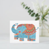 Der blaue Elefant Postkarte (Stehend Vorderseite)