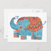 Der blaue Elefant Postkarte (Vorne/Hinten)