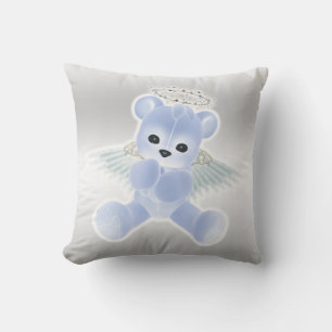 Der blaue Engels-Teddybär des Jungen Kissen