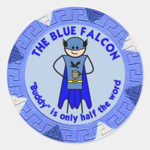 Der blaue Falkegewohnheitsaufkleber Runder Aufkleber