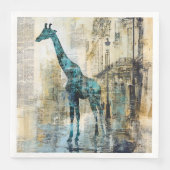 Der Blaue Giraffe in Paris Papier Servietten (Vorderseite)