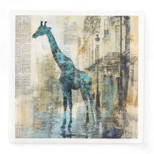 Der Blaue Giraffe in Paris Papier Servietten
