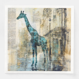 Der Blaue Giraffe in Paris Papier Servietten