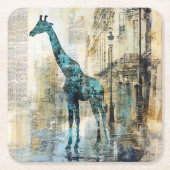 Der Blaue Giraffe in Paris Untersetzer (Vorderseite)