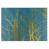 Der blaue Hintergrund der Zweige des Golden Trees Schneidebrett (Vorderseite)
