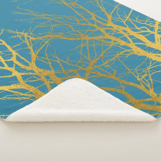 Der blaue Hintergrund der Zweige des Golden Trees Sherpadecke (3/4)