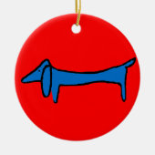 Der blaue Hund Keramikornament (Vorne)