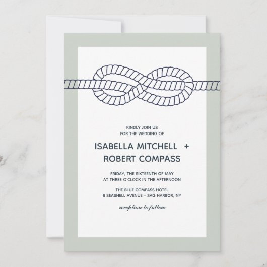 Der blaue Knoten | Einladung zur Hochzeit (Vorderseite)