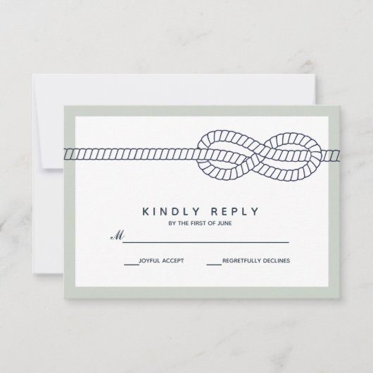 Der blaue Knoten | HochzeitsrSVP RSVP Karte (Vorderseite)