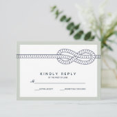 Der blaue Knoten | HochzeitsrSVP RSVP Karte (Stehend Vorderseite)