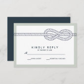 Der blaue Knoten | HochzeitsrSVP RSVP Karte (Vorne/Hinten)