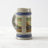 Der blaue Komet-Zug Bierglas (Vorderseite Links)