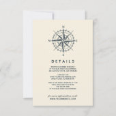 Der blaue Kompass | Angaben zum Hochzeitgast Einladung (Vorderseite)