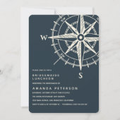 Der blaue Kompass | Bridesmaids Luncheon Wedding Einladung (Vorderseite)