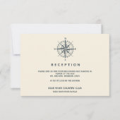 Der blaue Kompass | Hochzeitsempfang Einladung (Vorderseite)