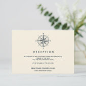 Der blaue Kompass | Hochzeitsempfang Einladung (Stehend Vorderseite)