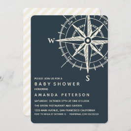 Der blaue Kompass | Kinderdusche Einladung