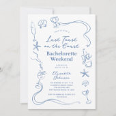 Der blaue letzte Toast am Coast Bachelorette Weeke Einladung (Vorderseite)