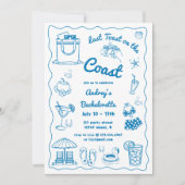 Der blaue letzte Toast am Wochenende des Bachelore Einladung (Vorderseite)