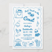 Der blaue letzte Toast am Wochenende des Bachelore Einladung (Vorderseite)