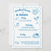 Der blaue letzte Toast am Wochenende des Bachelore Einladung (Rückseite)