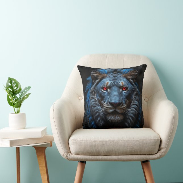 der blaue Löwe Kissen (Stuhl )